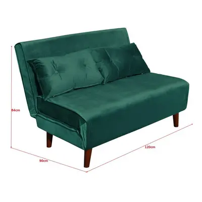 Double Sofa Bed Sleeper Foldable Portable Pillow Lounge Couch Green Sofa BedLiving Room Furnitur