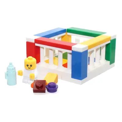 LEGO City Minifigure - Baby in Colorful Playpen with Toys (Very Cute)