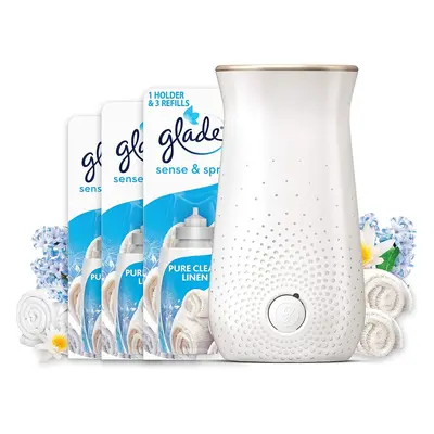 Glade Sense & Spray Air Freshener Diffuser & Refills, Automatic Spray for Home, Clean Linen