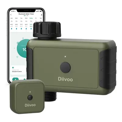 (green, zone) Diivoo Wifi Sprinkler Timer Zone With Timed/misting Irrigation Mode, Remote Contro