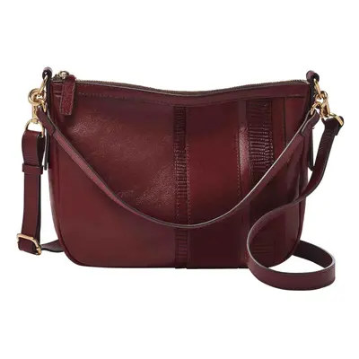 Fossil Crossbody Mahogany Suede Lizard