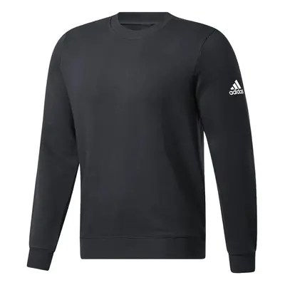 adidas Mens Fleece Crew Sweatshirt Black-White