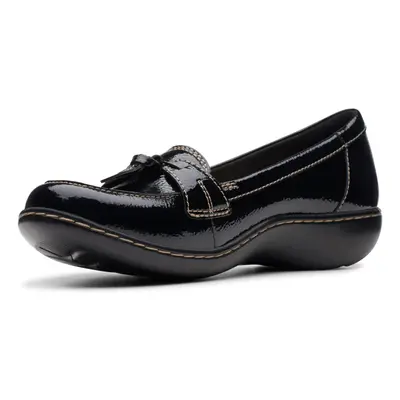 Clarks Women's Ashland Bubble Loafer Black Crinkle patent synthetic