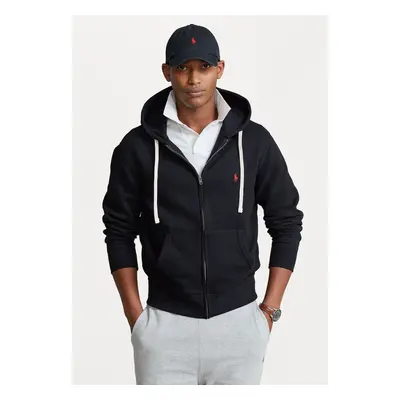 (UK Size Black) Polo Ralph Lauren Men's Classic Fleece Full Zip Pony Logo Hooded Sweatshirt