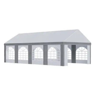 Outsunny x 4m Party Tent, Marquee Gazebo with Sides, Windows and Double Doors