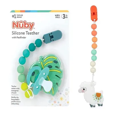 Nuby All Silicone Teether with Bonus Silicone Pacifinder with Clip