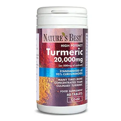 Turmeric 20000mg as 500mg of Extract High Strength Curcumins Vegan Tablets months Supply UK Made