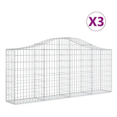 (200 x x 80/100 cm/ pcs) vidaXL Arched Gabion Basket Stone Basket Gabion Retaining Wall Galvanis