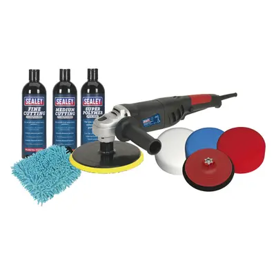 PREMIUM 180mm Electric Polisher & Compounding Kit - 230V 1100W 3x Buffing Heads