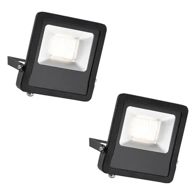 2 PACK Outdoor IP65 LED Floodlight - 50W Cool White LED - Angled Wall Bracket