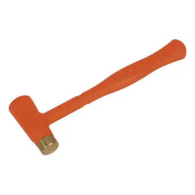 1.5lb Brass Faced Dead Blow Hammer - Shot Loaded Head - Rubber Grip Anti-Rebound