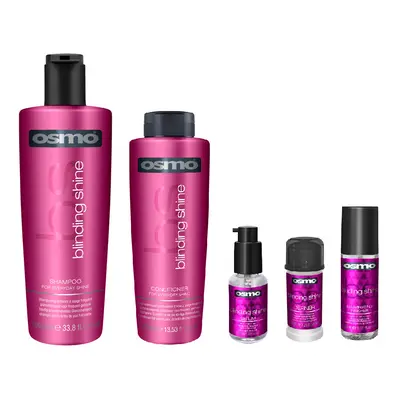 Osmo Blinding Shine Shampoo 1000ml, Conditioner 400ml, Serum 50ml, Definer 40ml and Finisher 125