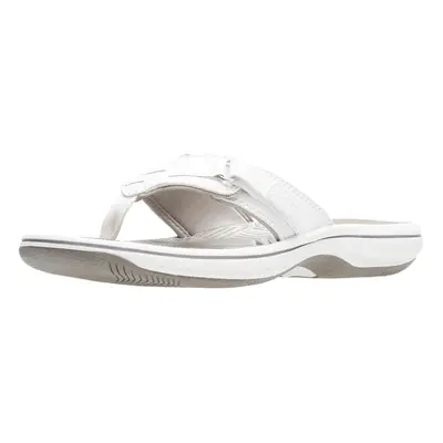 Clarks womens Breeze Sea Flip Flop New White Synthetic US