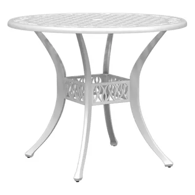 (white) vidaXL Garden Table Outdoor Dining Table Patio Side Table Green Cast Aluminium