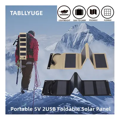 (Black 10W) Portable Solar panel 5V 7W/10W USB Foldable Waterproof For cell phone power bank Bat