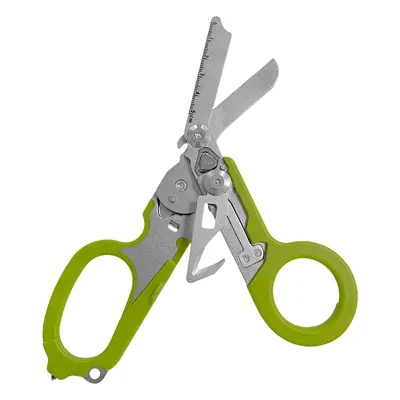 (Green) Multifunction Portable Emergency Shears with Lock Latch Tactical Folding Scissors Outdoo