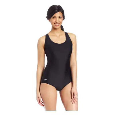 Speedo Women's Swimsuit One Piece PowerFlex Ultraback Solid Speedo Bla