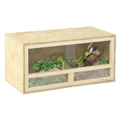 PawHut 60cm Reptile Terrarium Vivarium w/ Glass Sliding Doors, Breathable Mesh