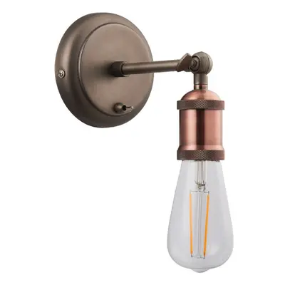 Dimmable LED Wall Light Industrial Aged Copper Adjustable Lamp Lighting Fitting