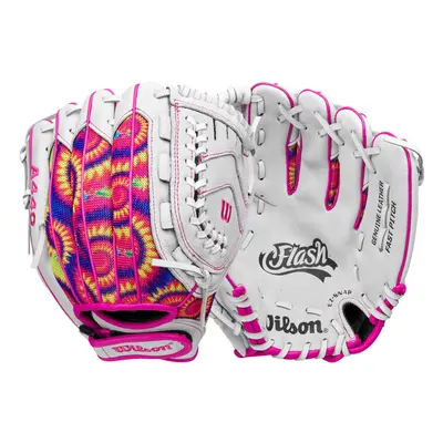 Wilson A440 Flash Youth Infield Fastpitch Softball Glove - Right Hand Throw White/Pink/Tie Dye