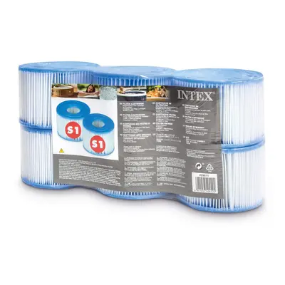 Intex 29011E Type S1 PureSpa Easy Set Pool Spa Hot Tub Filter Replacement Cartridges (6 Filters)