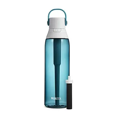 Brita Water Bottle with Filter, Ounce Premium Filtered Water Bottle, BPA Free, Sea Glass