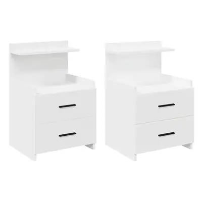 (white, pcs) vidaXL Bedside Cabinet with Drawers Nightstand Side Table Bed Table