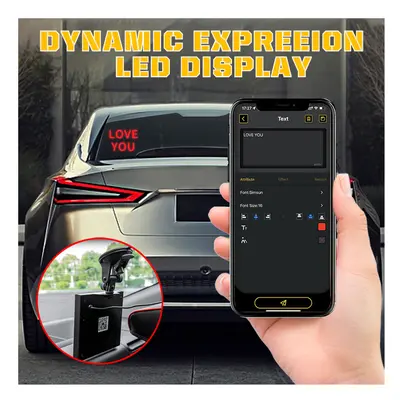 Full Color LED Display On Car Rear Window Mobile Phone APP Control DIY