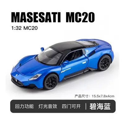 (Blue With box) 1:32 Maserati MC20 Sports Car Model Alloy Diecasts Metal Toy Vehicles Car Model 