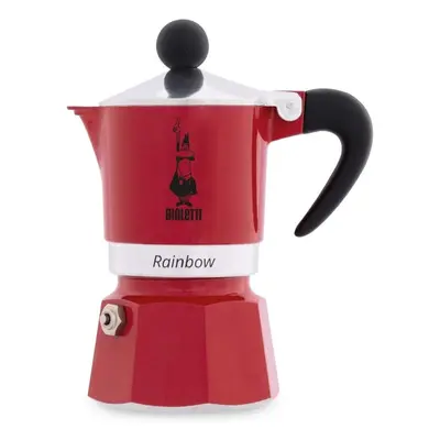 Bialetti Rainbow Espresso Coffee Maker, Kitchen Moka Pot, Stovetop - Red - Cup