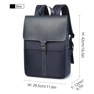 (blue) Fashion Laptop Backpack Men Waterproof Travel Backpack Vintage Casual Bag For College Tee