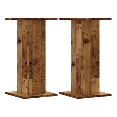 (old wood, x x cm) vidaXL Speaker Stands Living Room Speaker Floor Stand pcs Engineered Wood