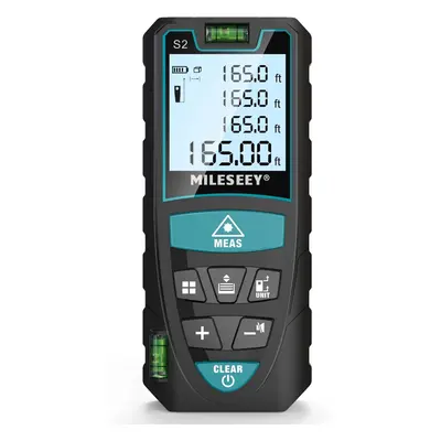 Laser Distance Meter 50M/165ft, Mileseey IP54 Laser Measure with Bubble Levels,Portable Laser Ra