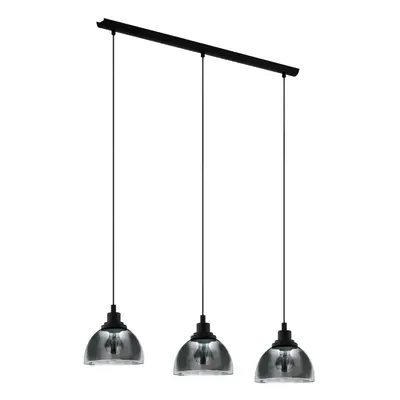 Pendant Light Colour Black Shade Black Transparent Glass Vaporized E27 3x60W