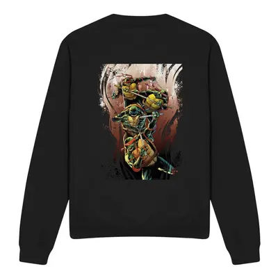 (M, Black) Teenage Mutant Ninja Turtles Unisex Adult Earthy Rainbow Warriors Sweatshirt