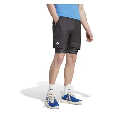 adidas Men's Standard Tennis New York Two-in-One Shorts Black Small