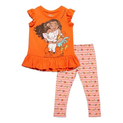 Disney Princess Moana Little Girls Ruffle Graphic T-Shirt & Leggings