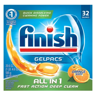 Finish Gelpacs Dishwasher Detergent Orange Scent Count