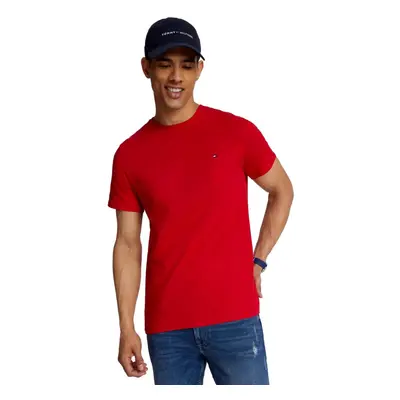 Tommy Hilfiger Men's Flag Regular Fit Crew Neck T-Shirt Red