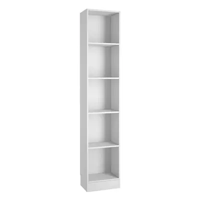 Basic Tall Narrow Bookcase (4 Shelves) in White