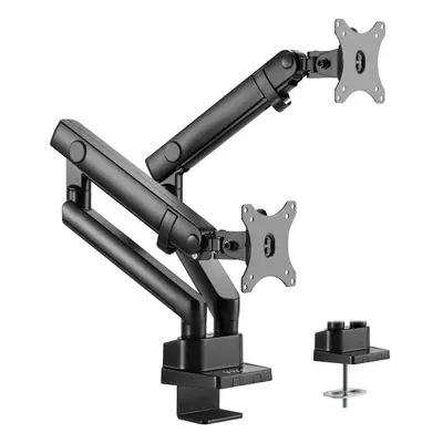 VIVO Premium Aluminum Full Motion Dual Monitor Desk Mount Stand with Lift Engine Arm, Fits Ultra