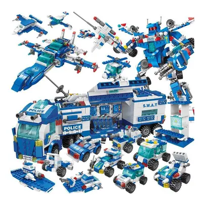 700PCS City SWAT Police Headquarters Truck Car Robot Toy Building Blocks