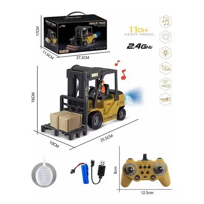 (Forklift truck) Remote Control Forklift Truck RC Car Electric Crane Spray Acousto-Optic Enginee