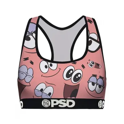 Spongebob 869927-medium Square Pants Patrick Faces PSD Sports Bra - Medium