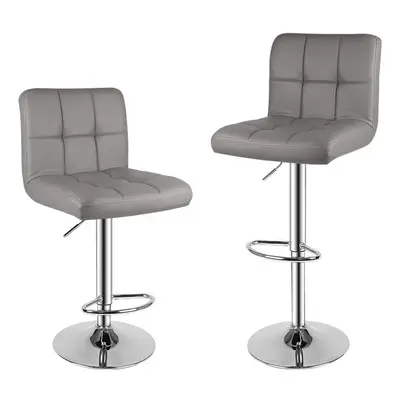 bigzzia Barstool, Bar Stools Set of PU Leather Swivel Height Adjustable Bar Chairs With Backrest