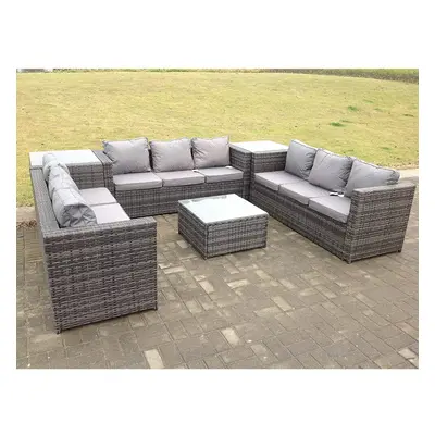 Fimous Seater U Shape Rattan Sofa Set Outdoor Garden Furniture