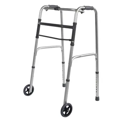 Folding Walking Frame with Wheels - Lightweight Aluminium - Adjustable Height