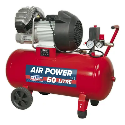 50L Direct Drive Air Compressor - V-Twin Pump - hp Heavy Duty Induction Motor