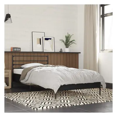 vidaXL Bed Frame Black 75x190 cm Small Single Engineered Wood and Metal