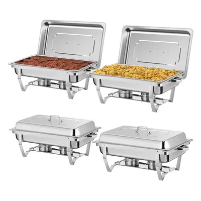 4Pcs 9L Chafer Chafing Dish Set Stainless Steel Bain Marie Food Warmer